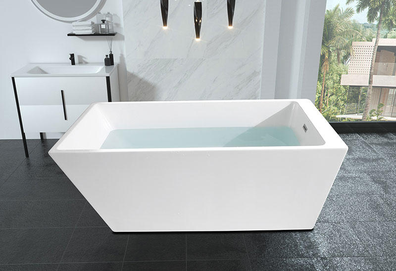55 59 63 67 Zoll Quadratische freistehende Badewanne aus Acryl