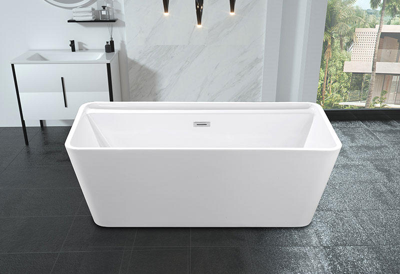 67 Zoll bewegliche quadratische freistehende Badewanne aus Acryl